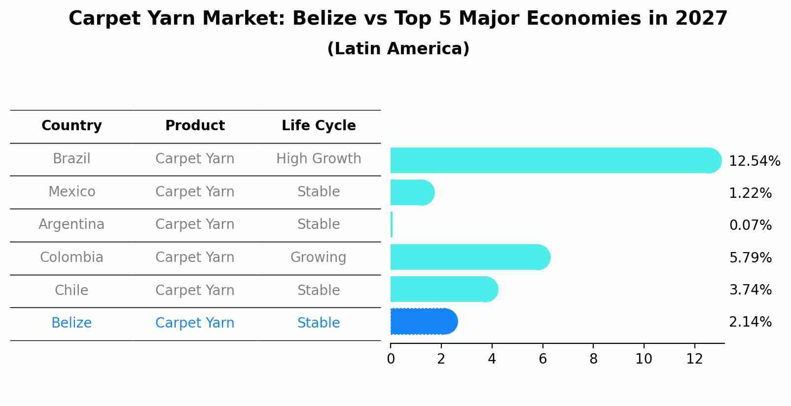 Carpet Yarn Market: Belize vs Top 5 Major Economies in 2027 (Latin America)