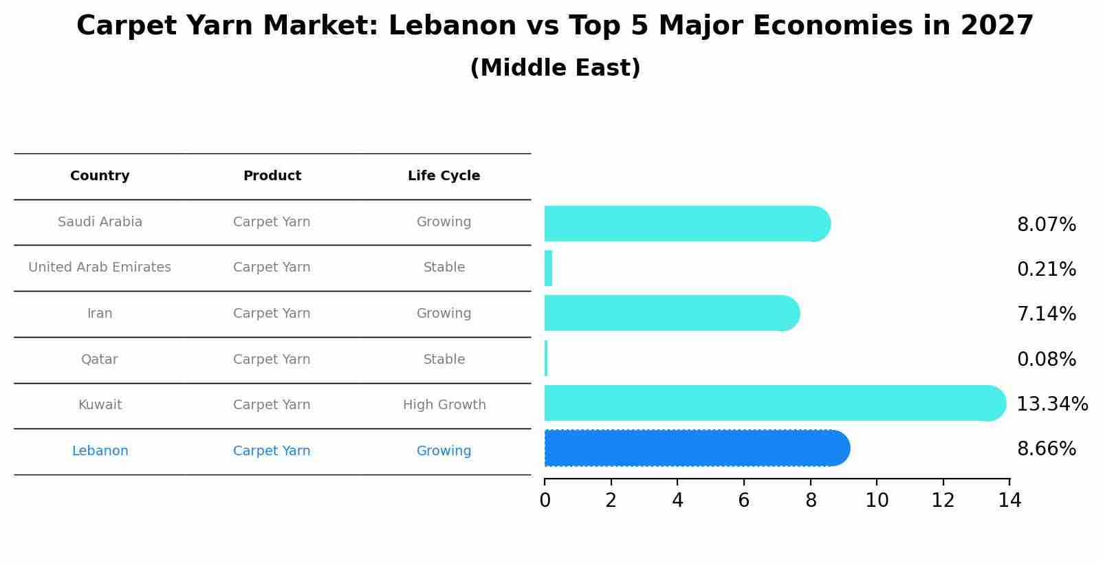 Carpet Yarn Market: Lebanon vs Top 5 Major Economies in 2027 (Middle East)