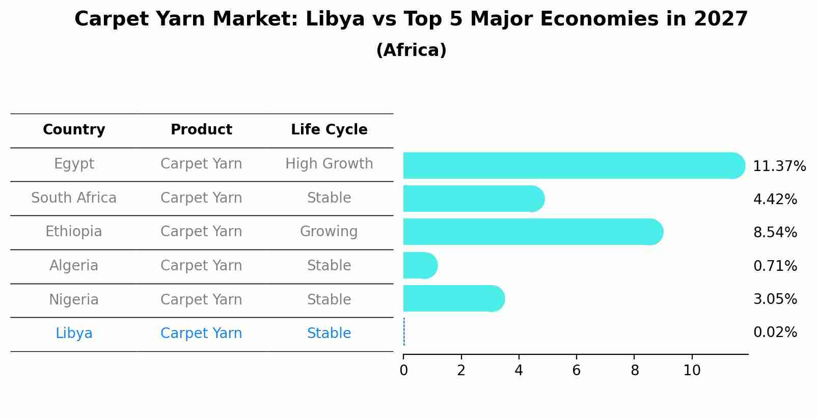 Carpet Yarn Market: Libya vs Top 5 Major Economies in 2027 (Africa)