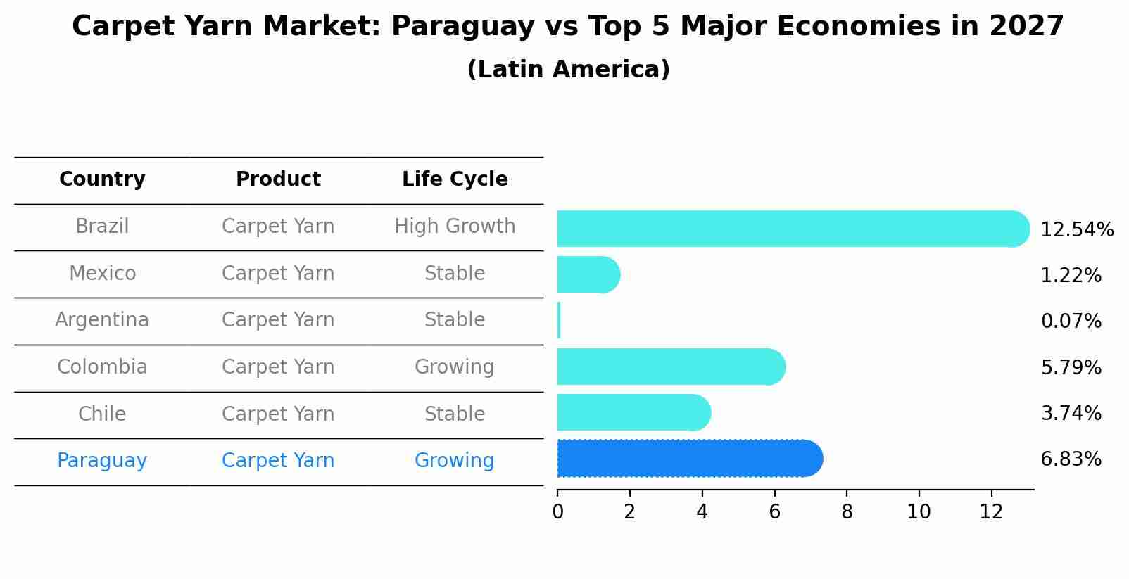 Carpet Yarn Market: Paraguay vs Top 5 Major Economies in 2027 (Latin America)