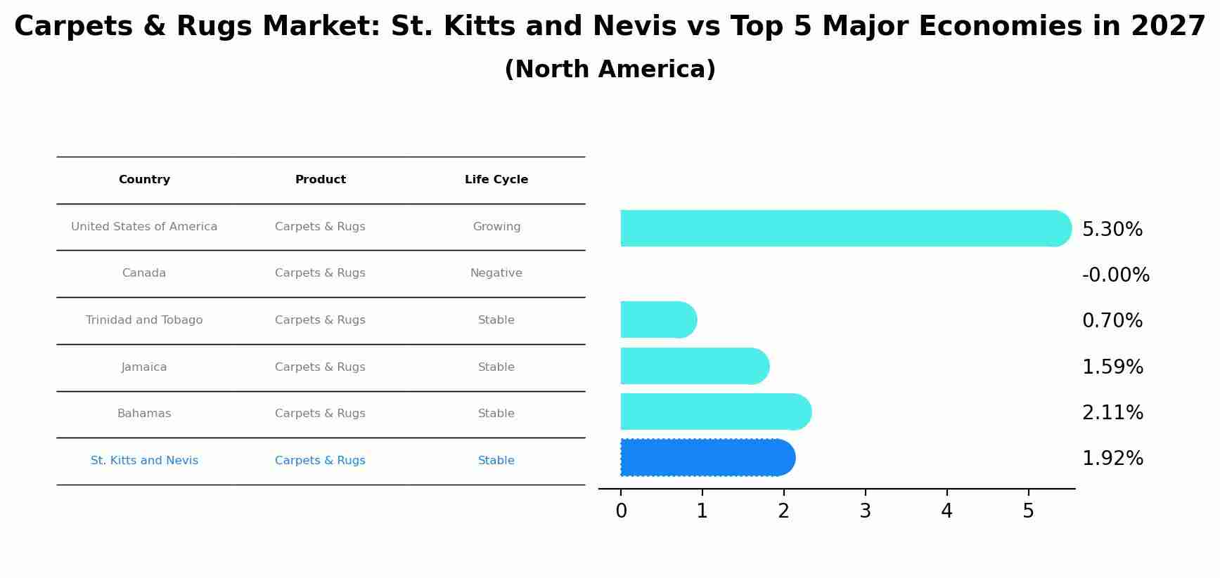 Carpets & Rugs Market: St. Kitts and Nevis vs Top 5 Major Economies in 2027 (North America)