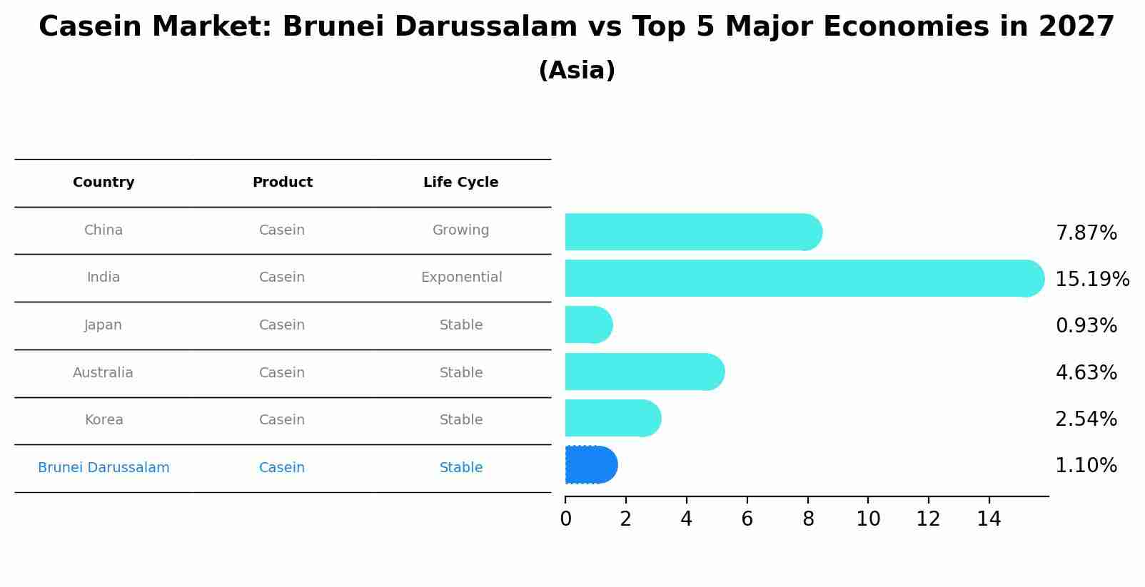 Casein Market: Brunei Darussalam vs Top 5 Major Economies in 2027 (Asia)