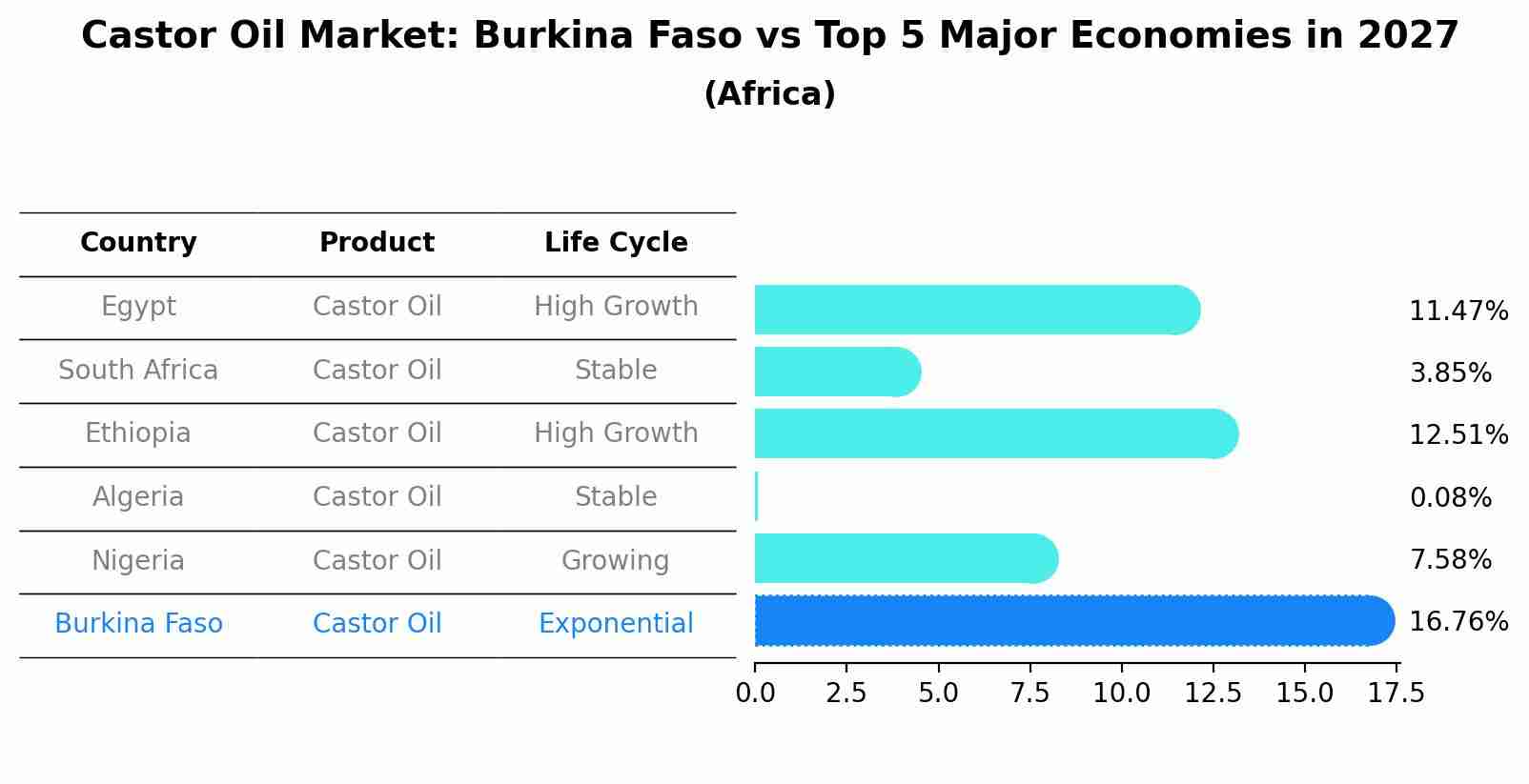 Castor Oil Market: Burkina Faso vs Top 5 Major Economies in 2027 (Africa)