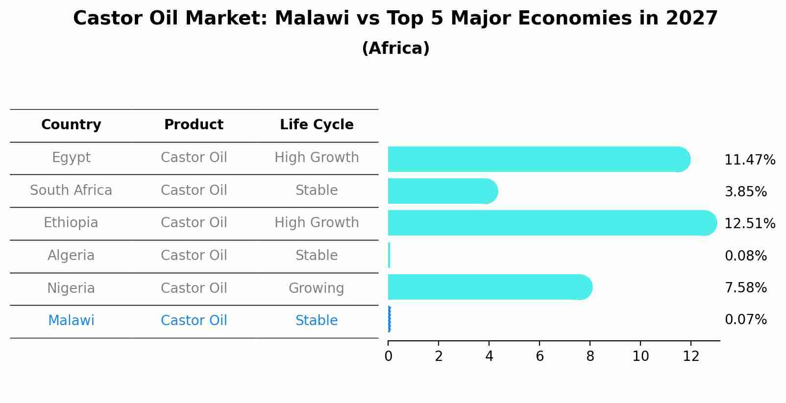 Castor Oil Market: Malawi vs Top 5 Major Economies in 2027 (Africa)