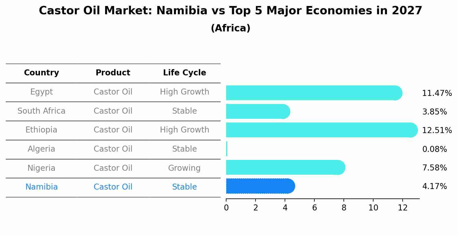 Castor Oil Market: Namibia vs Top 5 Major Economies in 2027 (Africa)