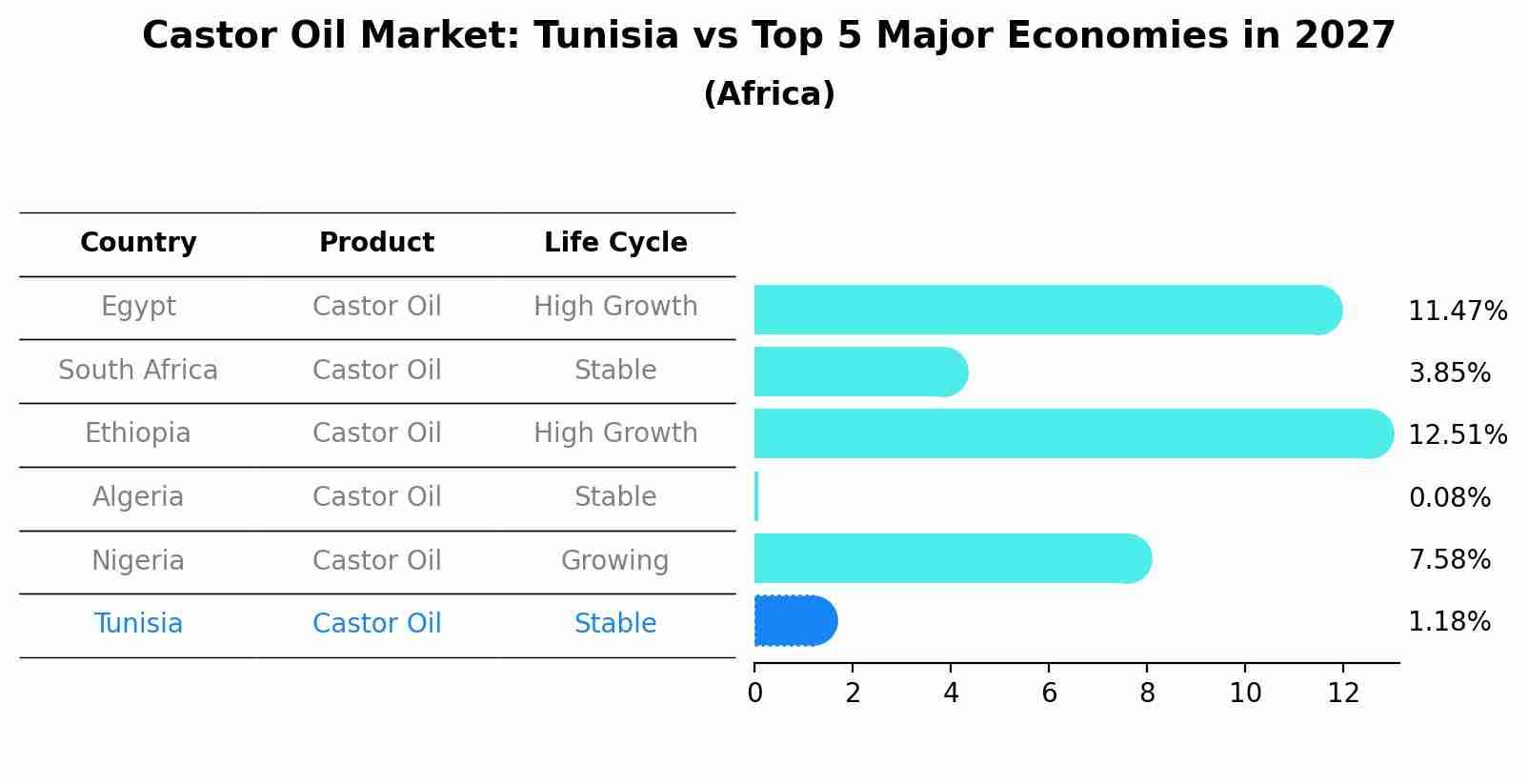 Castor Oil Market: Tunisia vs Top 5 Major Economies in 2027 (Africa)