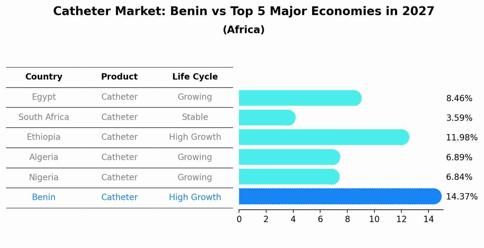 Catheter Market: Benin vs Top 5 Major Economies in 2027 (Africa)