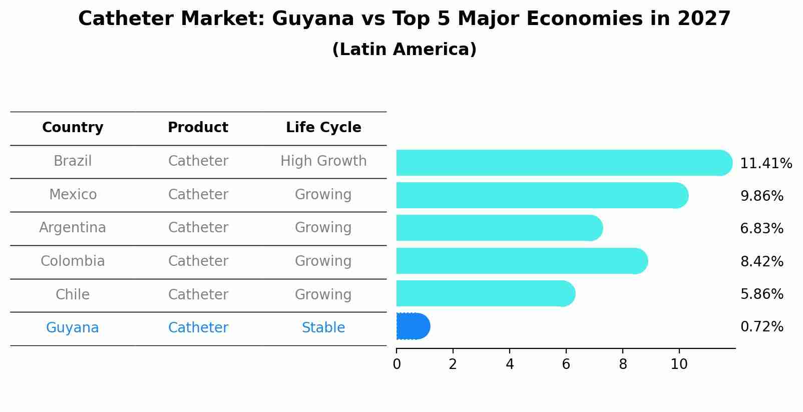 Catheter Market: Guyana vs Top 5 Major Economies in 2027 (Latin America)