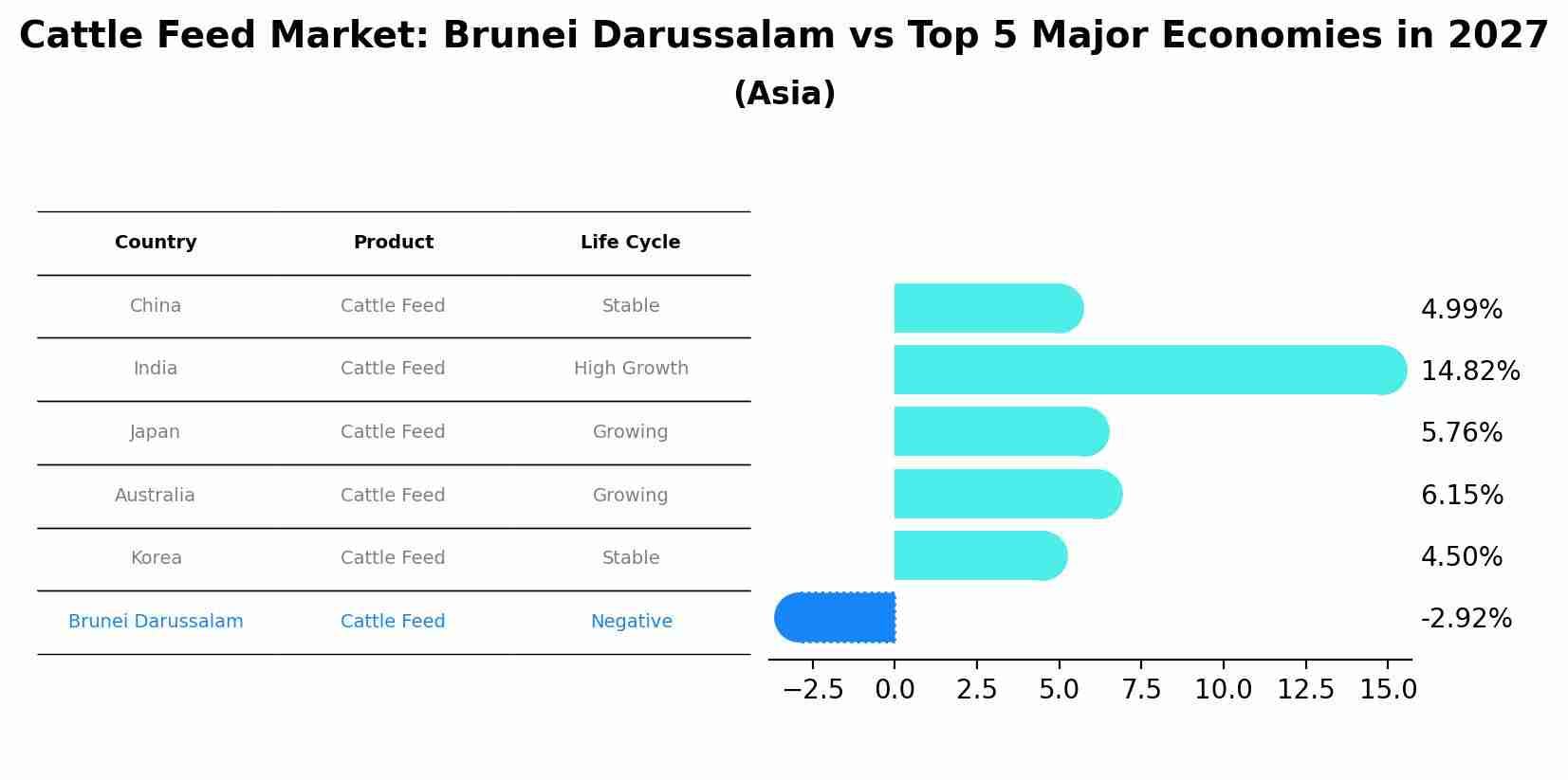 Cattle Feed Market: Brunei Darussalam vs Top 5 Major Economies in 2027 (Asia)