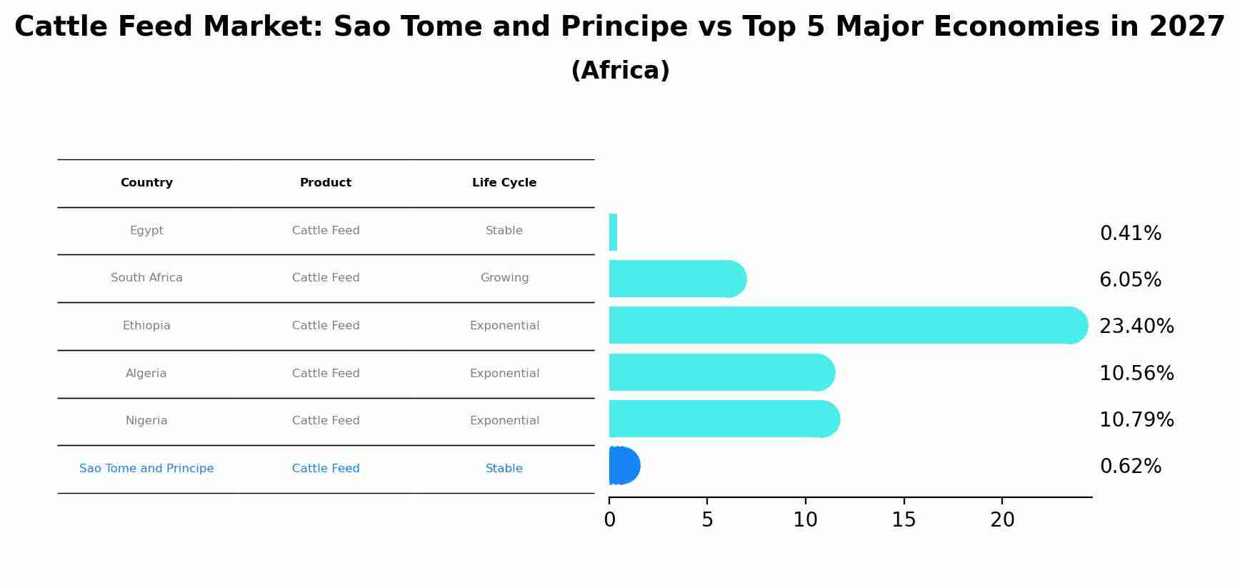 Cattle Feed Market: Sao Tome and Principe vs Top 5 Major Economies in 2027 (Africa)