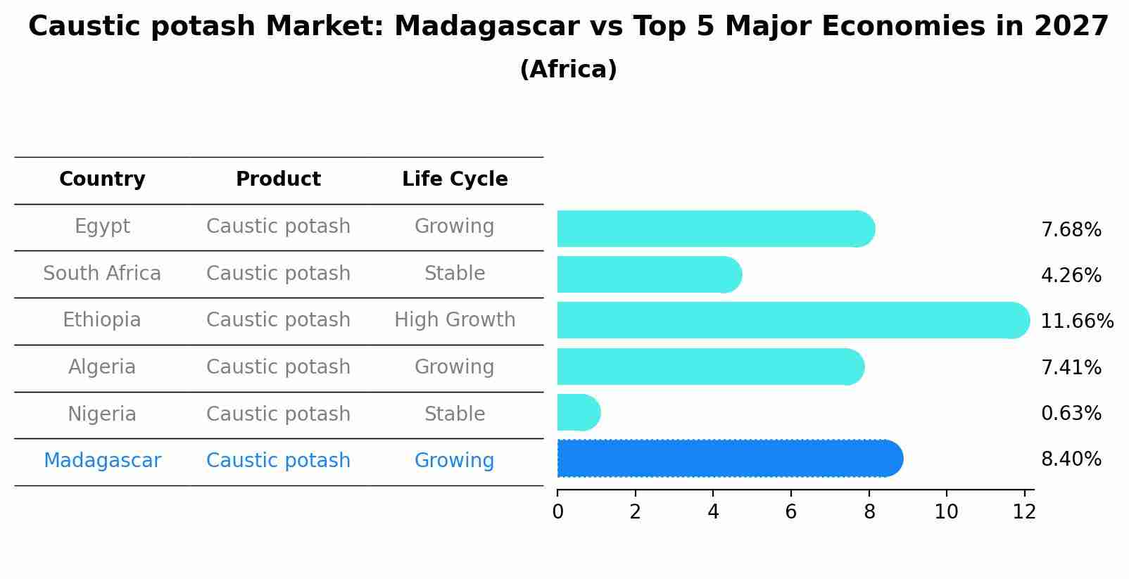 Caustic potash Market: Madagascar vs Top 5 Major Economies in 2027 (Africa)