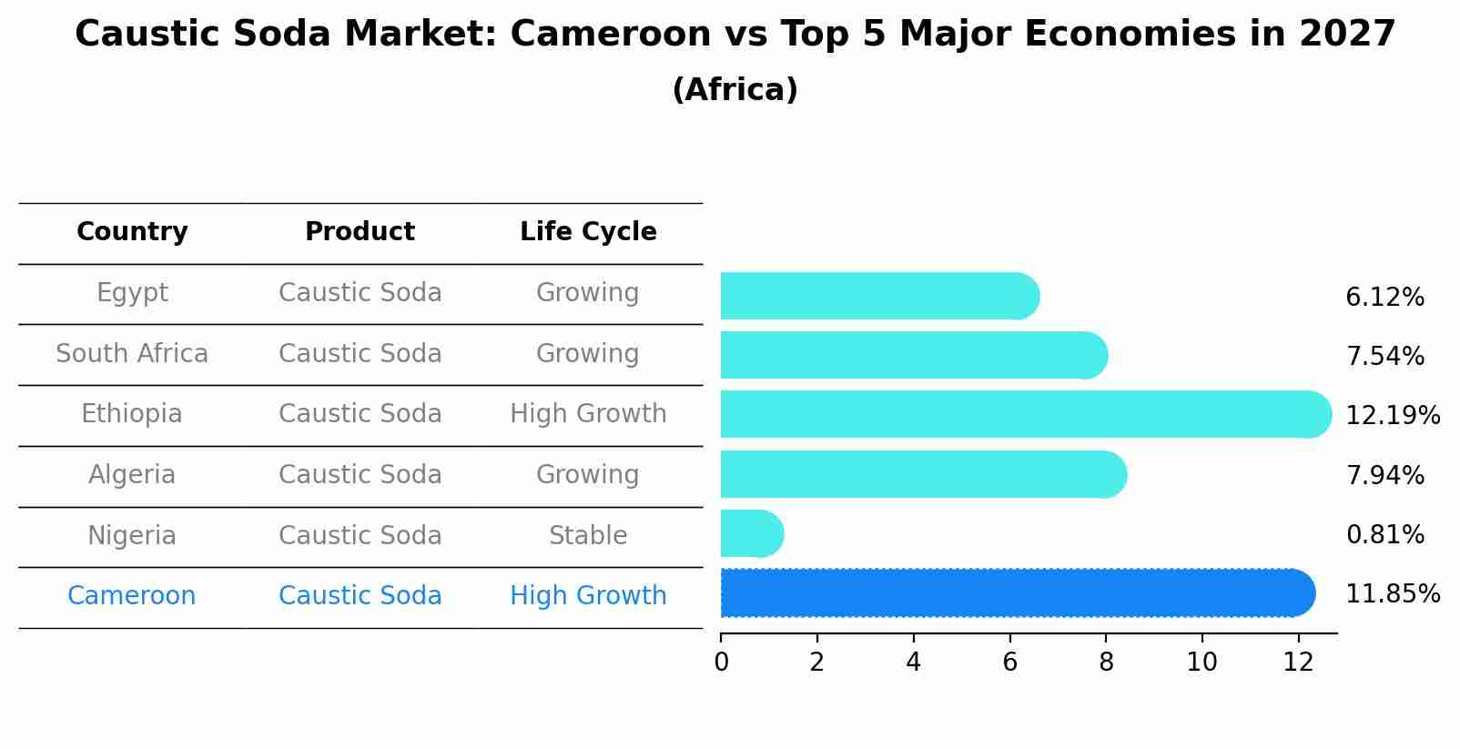 Caustic Soda Market: Cameroon vs Top 5 Major Economies in 2027 (Africa)