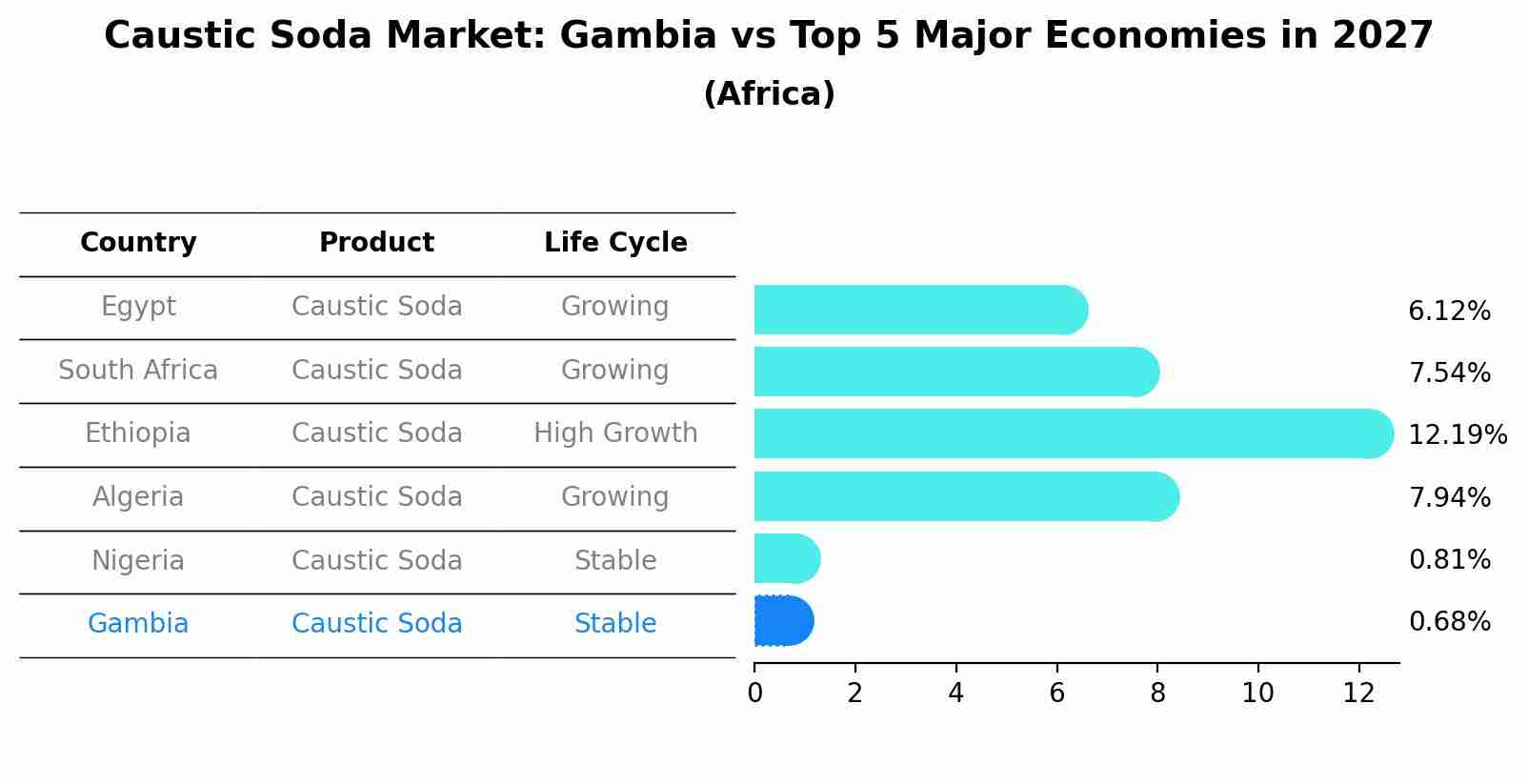 Caustic Soda Market: Gambia vs Top 5 Major Economies in 2027 (Africa)