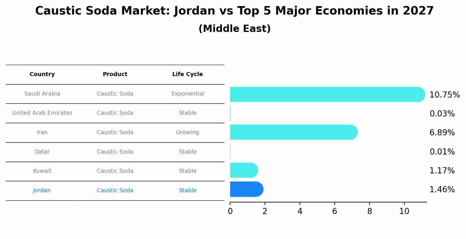 Caustic Soda Market: Jordan vs Top 5 Major Economies in 2027 (Middle East)