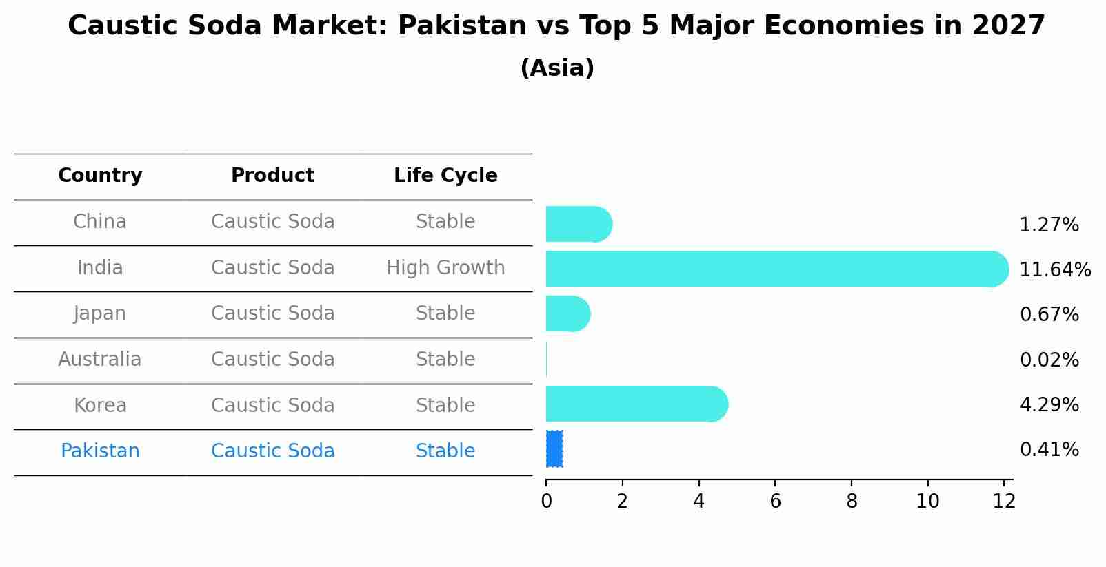 Caustic Soda Market: Pakistan vs Top 5 Major Economies in 2027 (Asia)