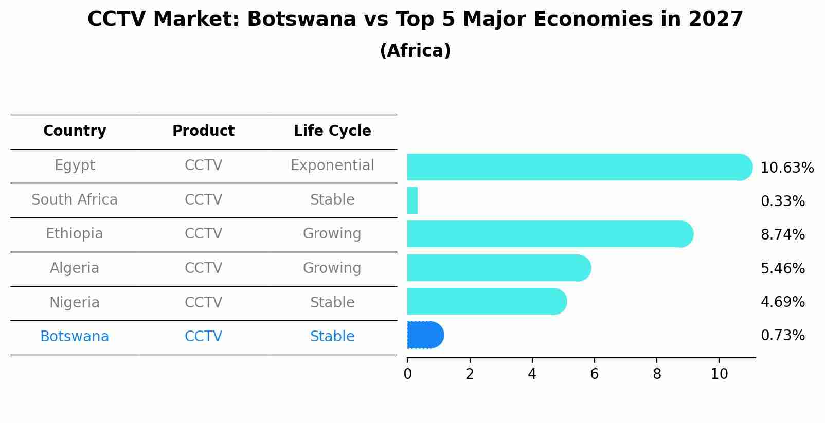 CCTV Market: Botswana vs Top 5 Major Economies in 2027 (Africa)
