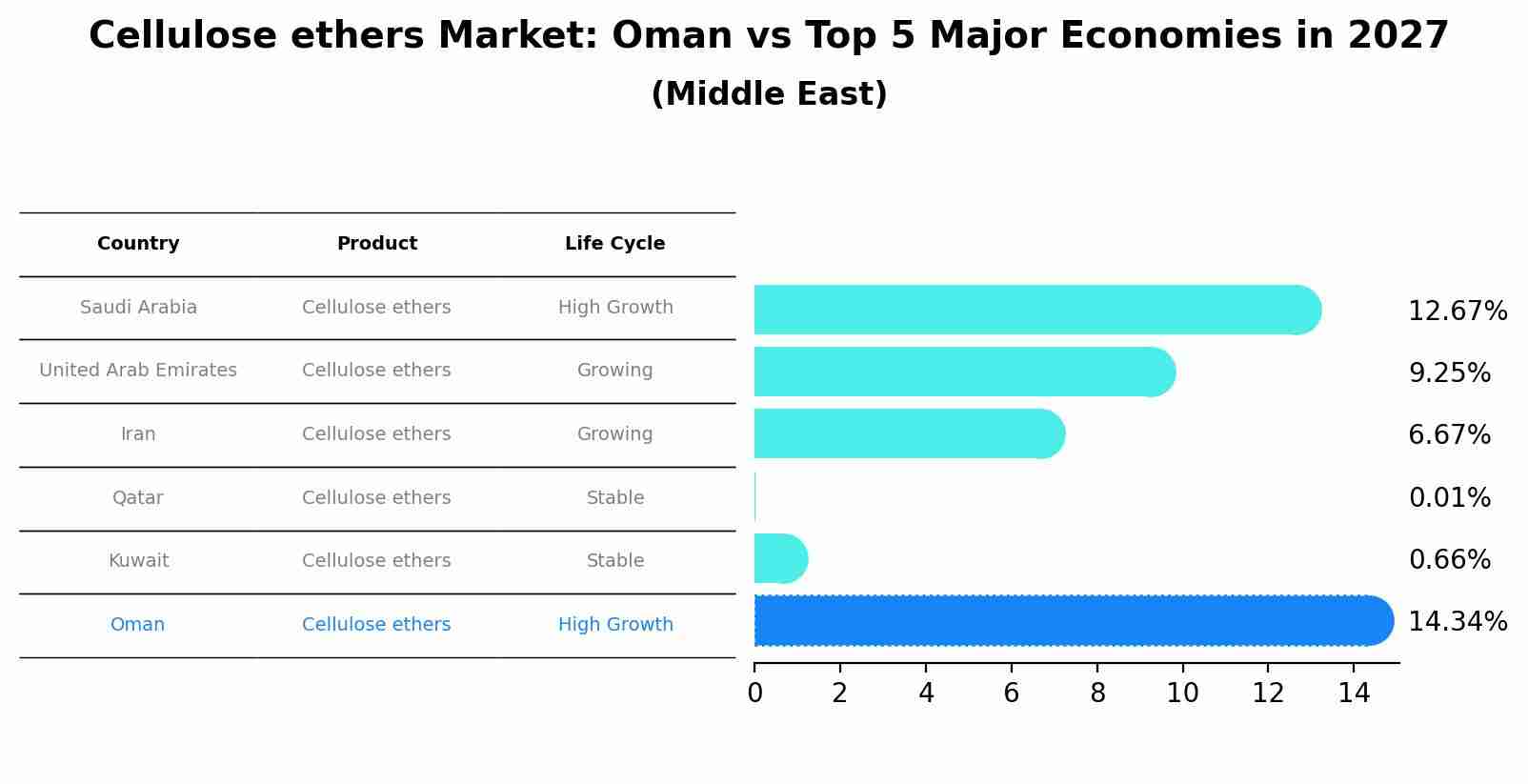 Cellulose ethers Market: Oman vs Top 5 Major Economies in 2027 (Middle East)