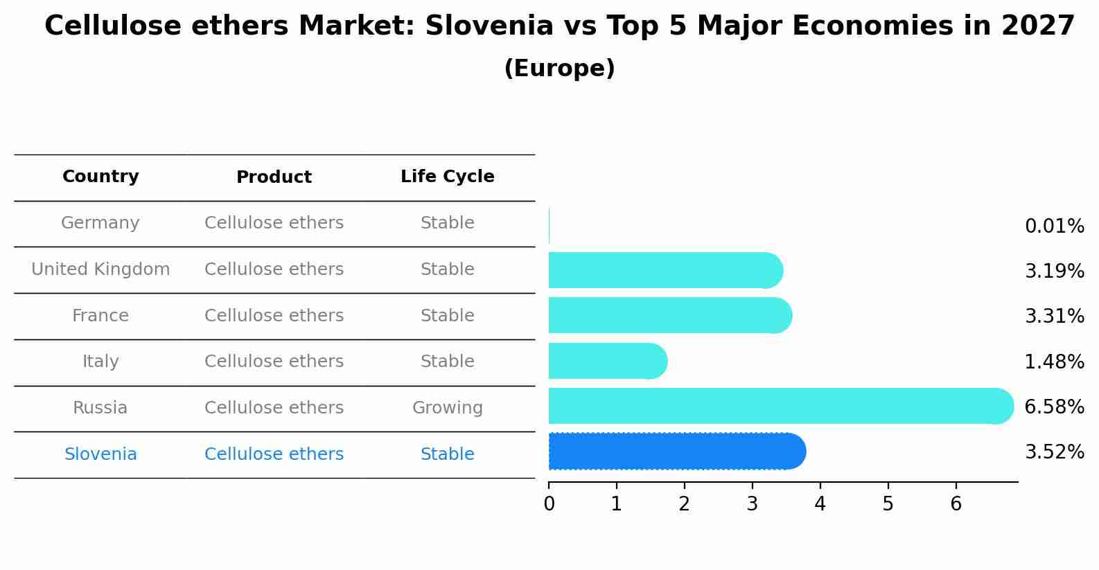 Cellulose ethers Market: Slovenia vs Top 5 Major Economies in 2027 (Europe)