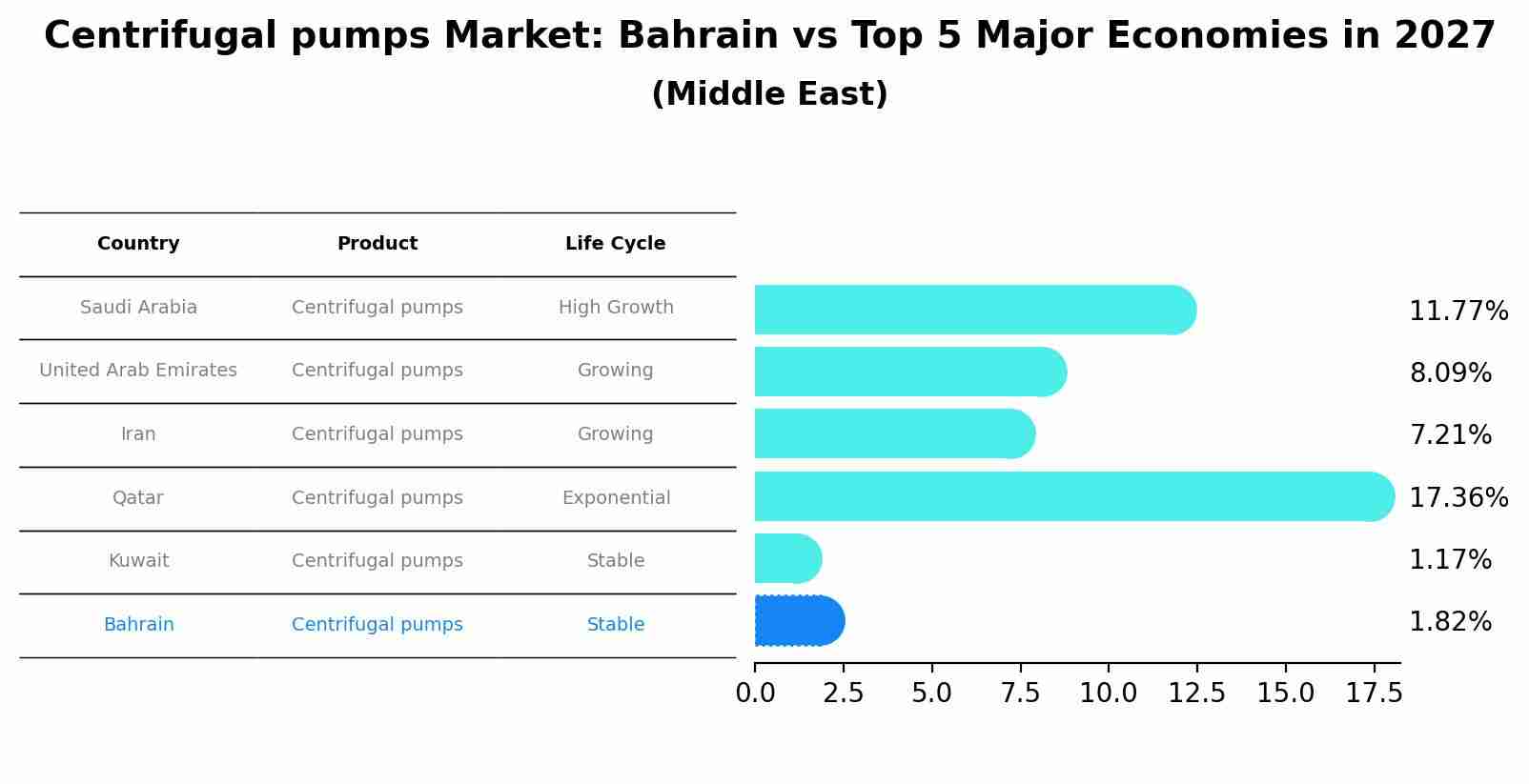 Centrifugal pumps Market: Bahrain vs Top 5 Major Economies in 2027 (Middle East)