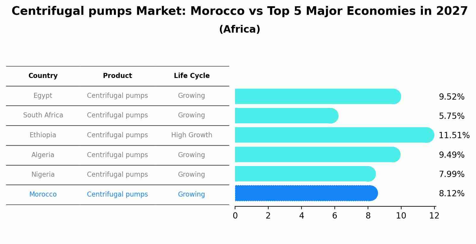 Centrifugal pumps Market: Morocco vs Top 5 Major Economies in 2027 (Africa)