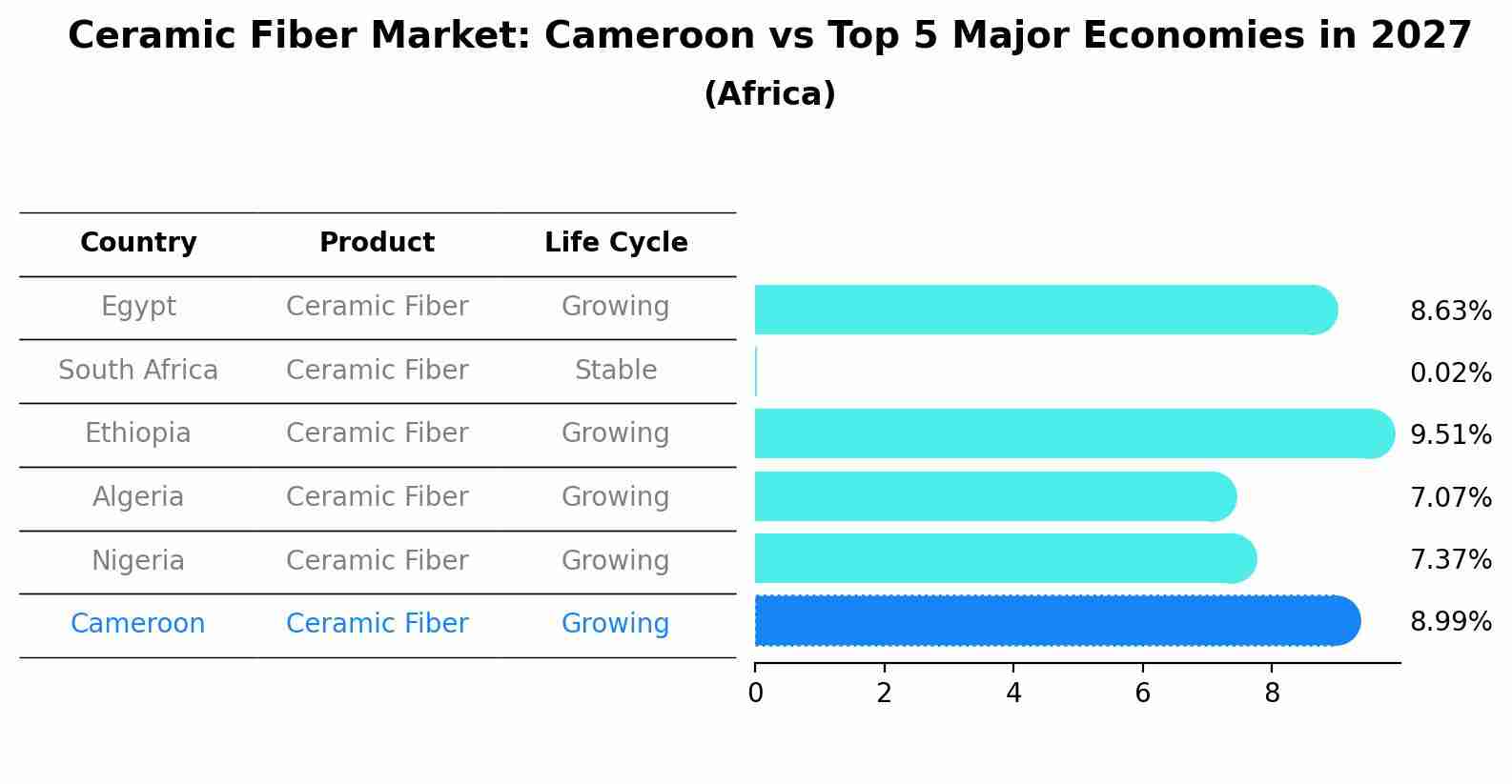 Ceramic Fiber Market: Cameroon vs Top 5 Major Economies in 2027 (Africa)