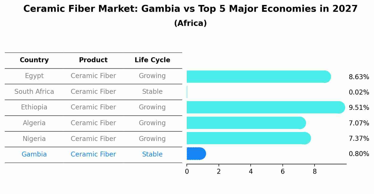Ceramic Fiber Market: Gambia vs Top 5 Major Economies in 2027 (Africa)