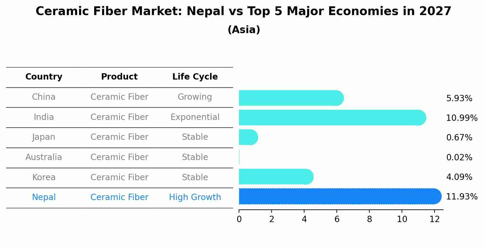 Ceramic Fiber Market: Nepal vs Top 5 Major Economies in 2027 (Asia)