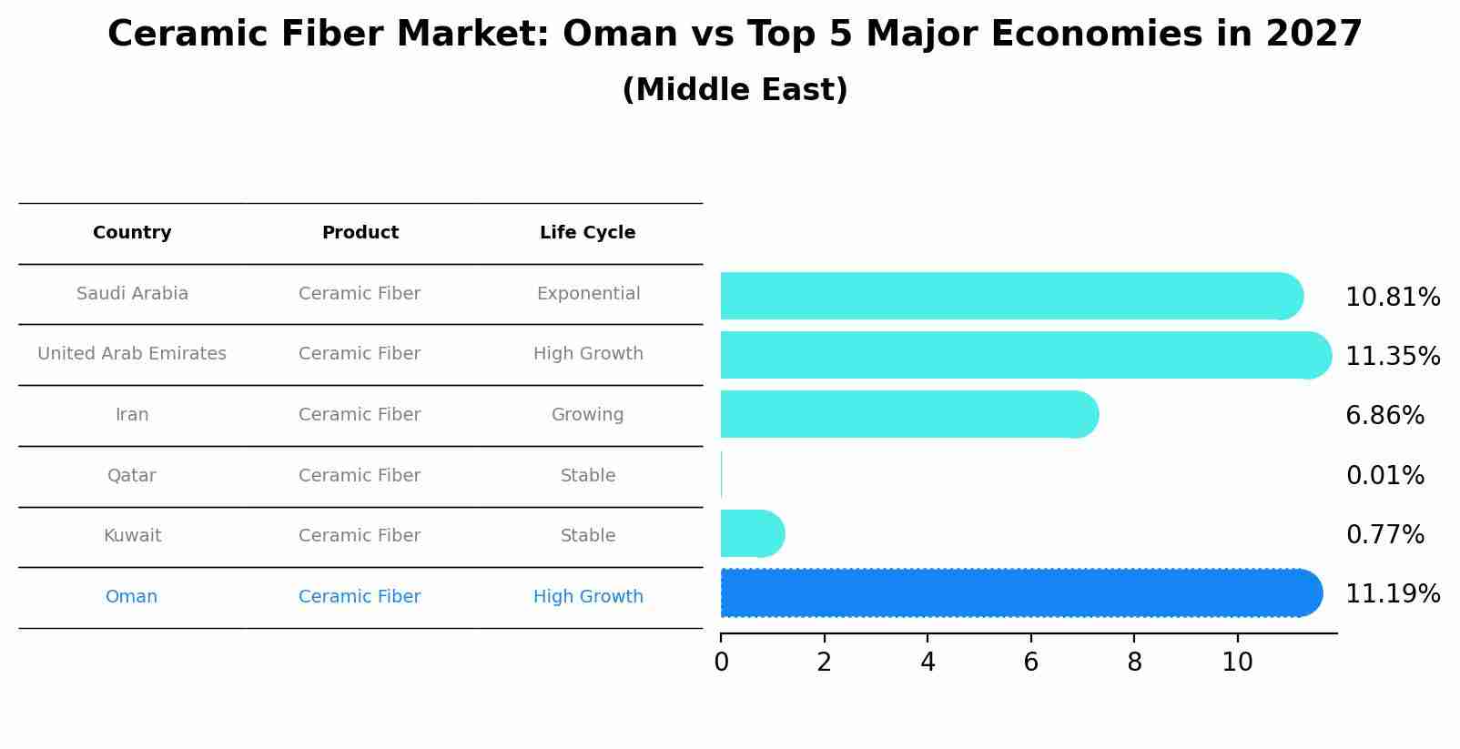 Ceramic Fiber Market: Oman vs Top 5 Major Economies in 2027 (Middle East)