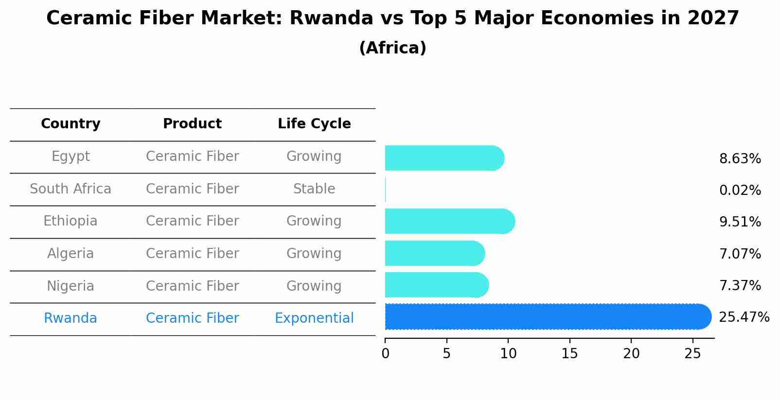 Ceramic Fiber Market: Rwanda vs Top 5 Major Economies in 2027 (Africa)