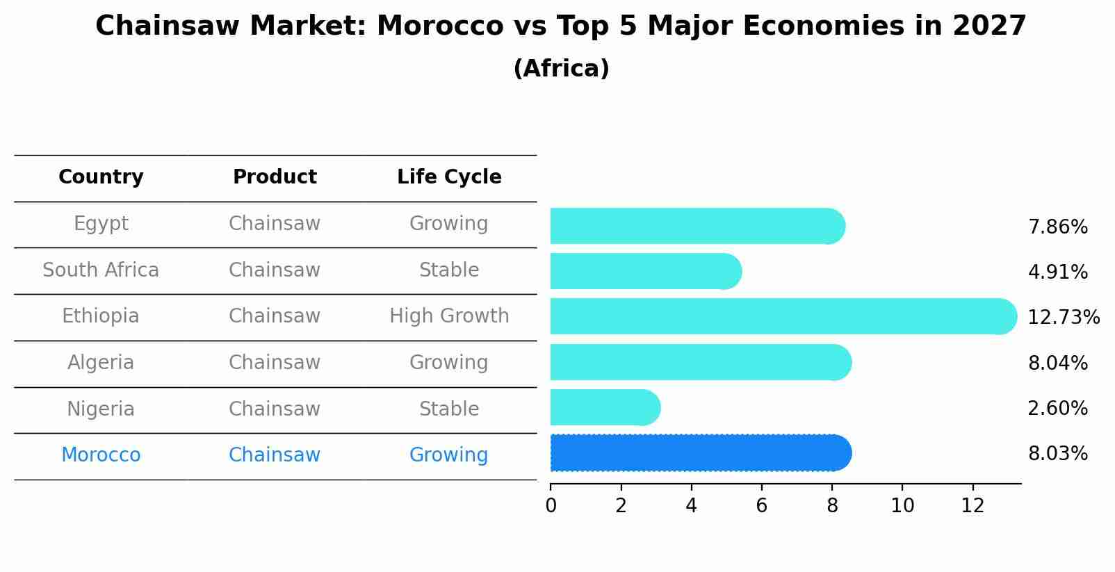 Chainsaw Market: Morocco vs Top 5 Major Economies in 2027 (Africa)