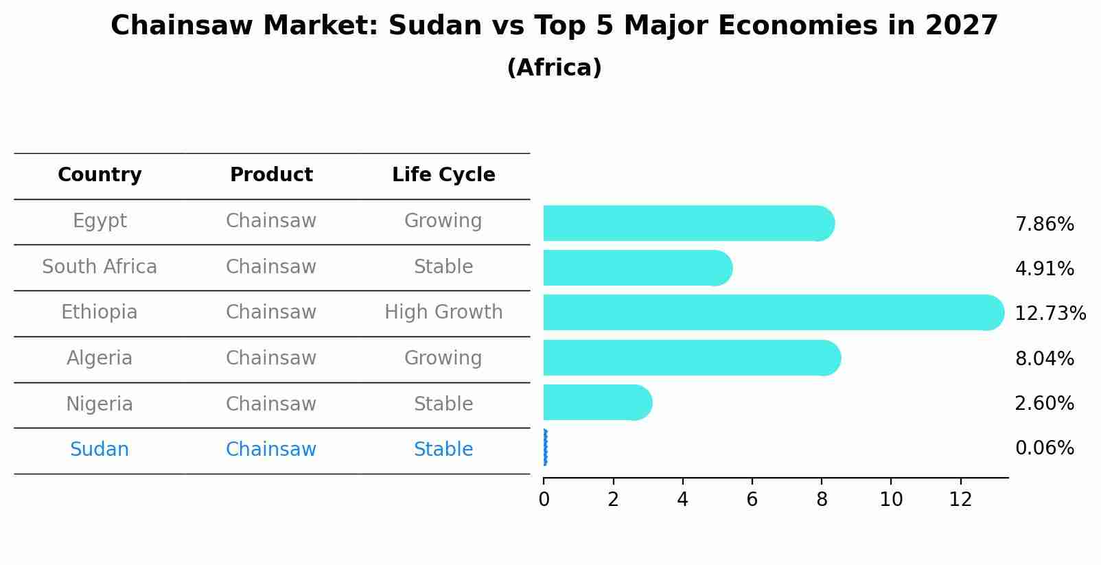 Chainsaw Market: Sudan vs Top 5 Major Economies in 2027 (Africa)