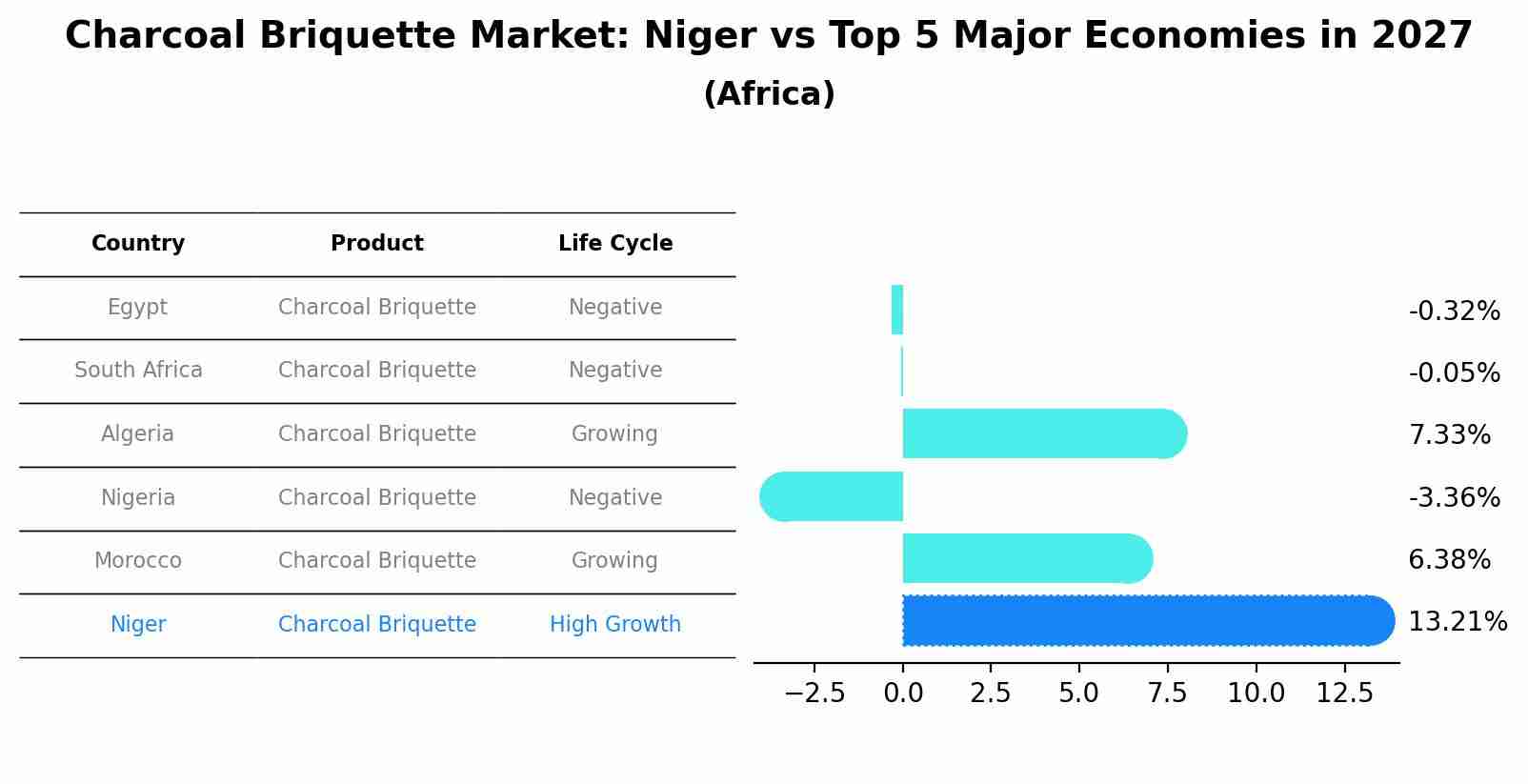 Charcoal Briquette Market: Niger vs Top 5 Major Economies in 2027 (Africa)