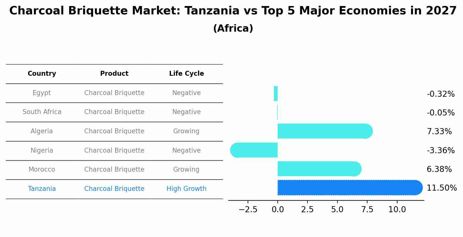 Charcoal Briquette Market: Tanzania vs Top 5 Major Economies in 2027 (Africa)