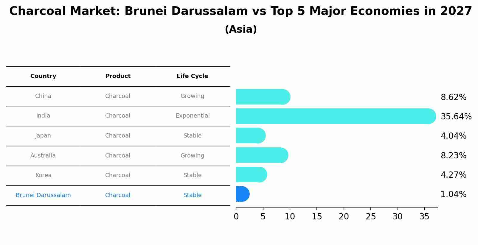 Charcoal Market: Brunei Darussalam vs Top 5 Major Economies in 2027 (Asia)