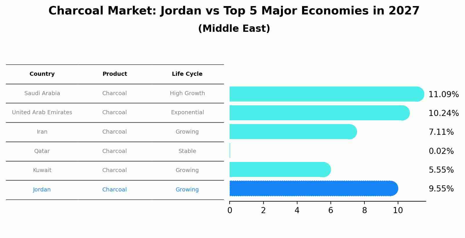Charcoal Market: Jordan vs Top 5 Major Economies in 2027 (Middle East)