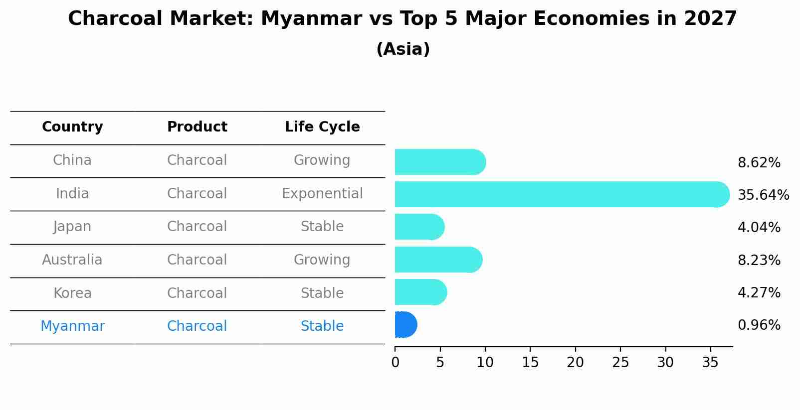 Charcoal Market: Myanmar vs Top 5 Major Economies in 2027 (Asia)