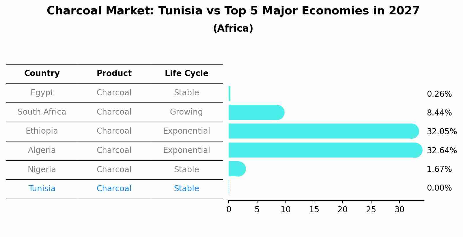 Charcoal Market: Tunisia vs Top 5 Major Economies in 2027 (Africa)