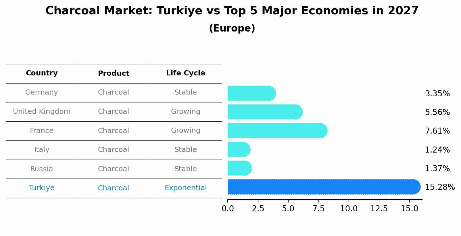 Charcoal Market: Turkiye vs Top 5 Major Economies in 2027 (Europe)