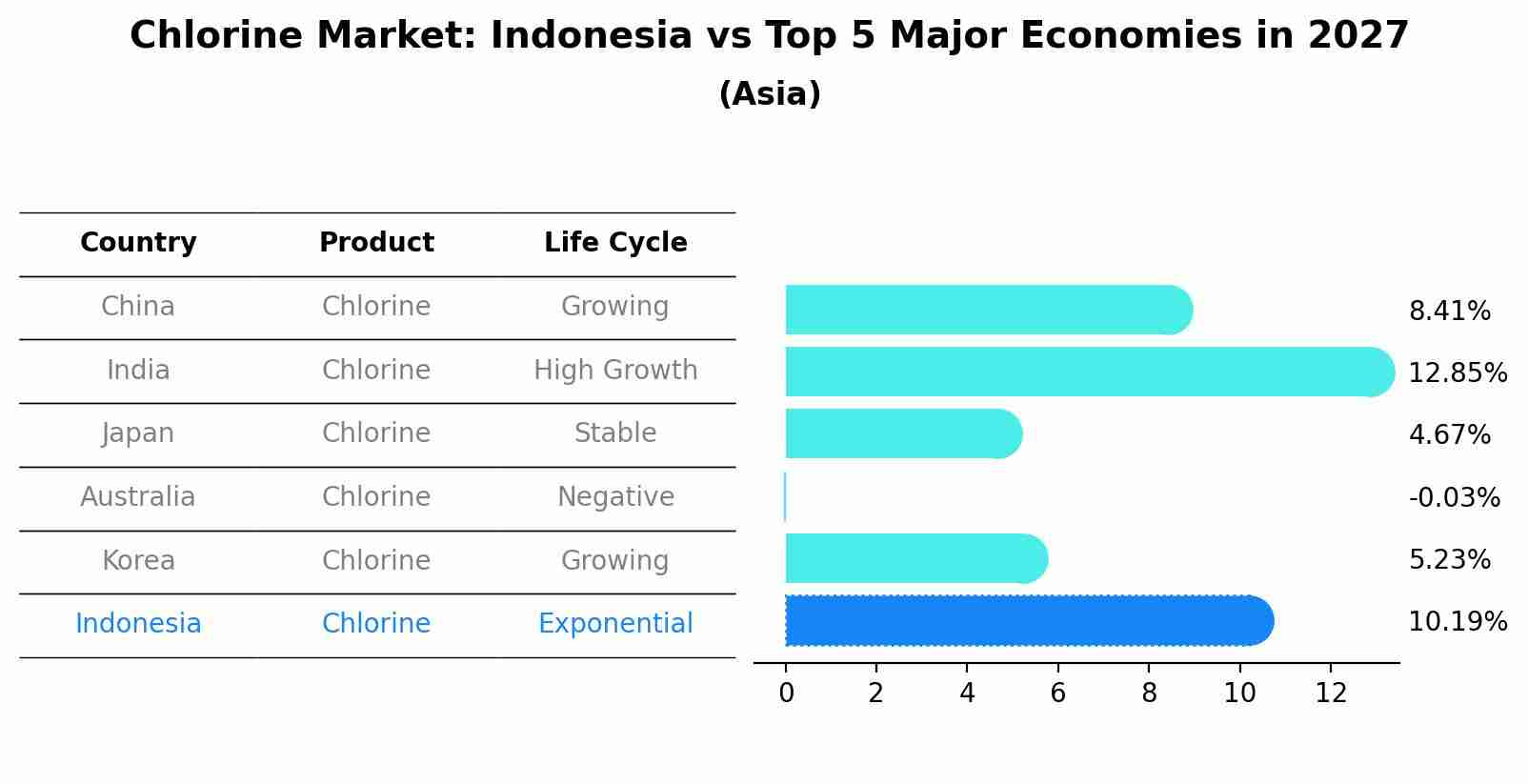 Chlorine Market: Indonesia vs Top 5 Major Economies in 2027 (Asia)
