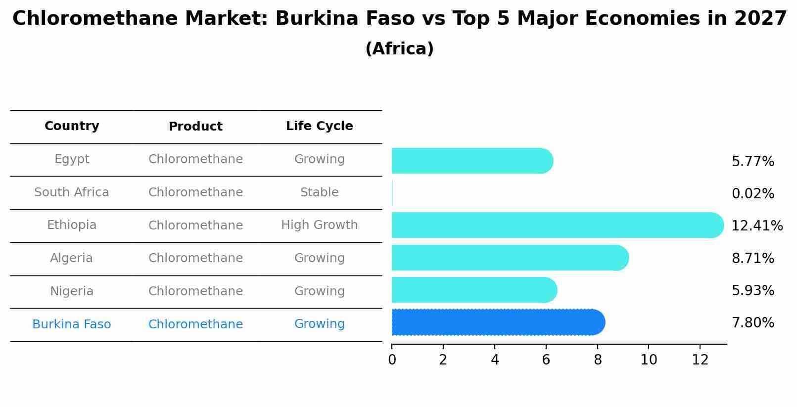 Chloromethane Market: Burkina Faso vs Top 5 Major Economies in 2027 (Africa)
