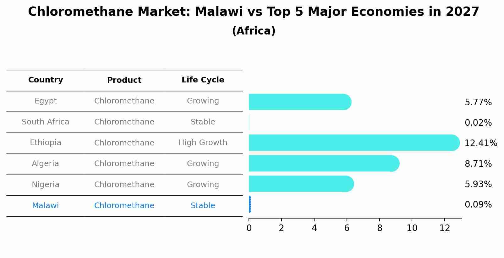 Chloromethane Market: Malawi vs Top 5 Major Economies in 2027 (Africa)