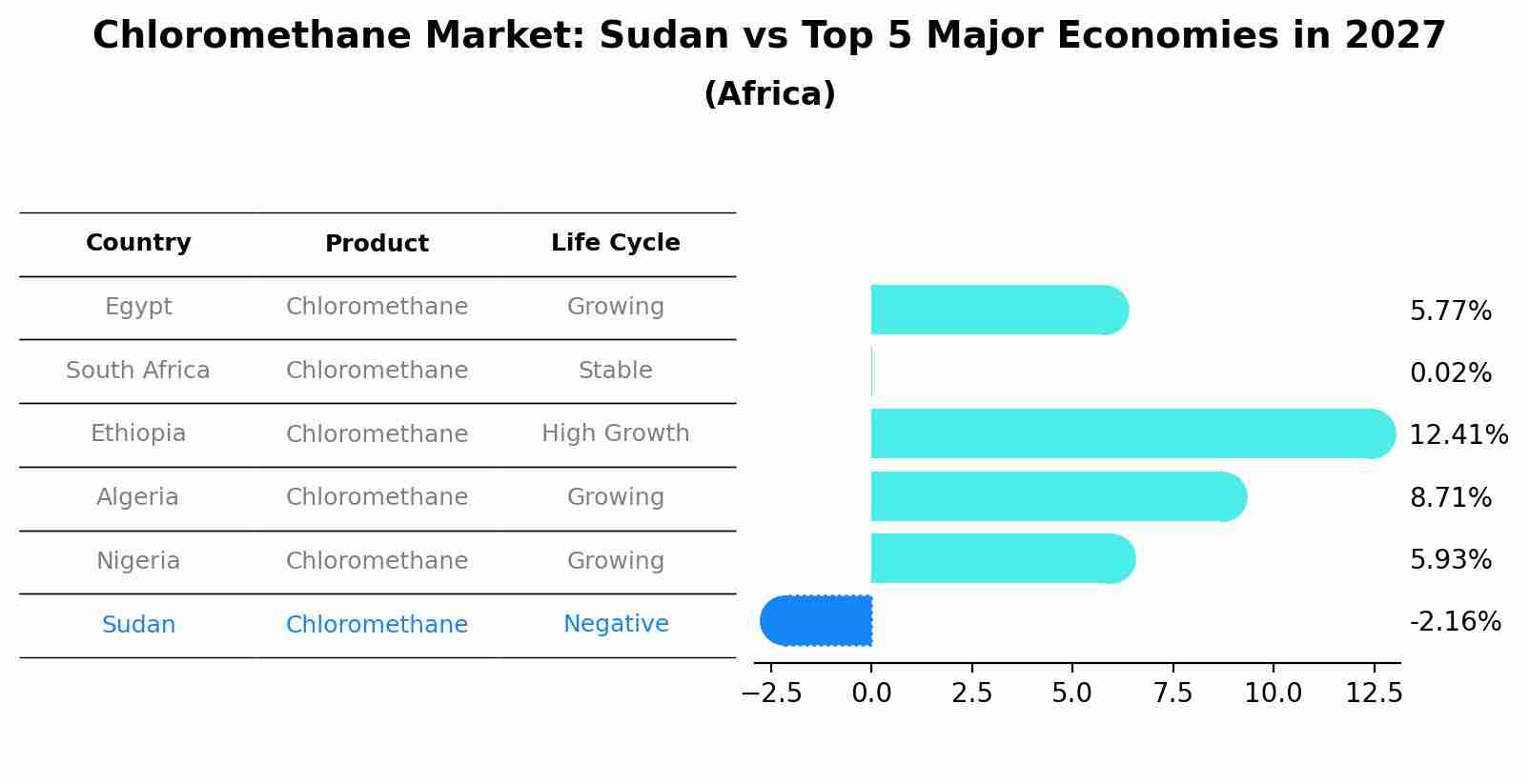 Chloromethane Market: Sudan vs Top 5 Major Economies in 2027 (Africa)