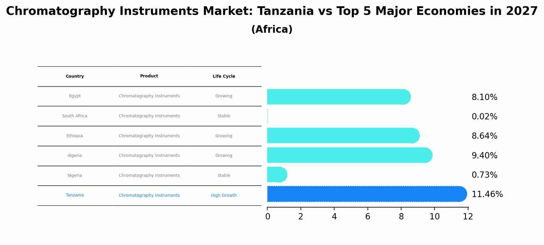 Chromatography Instruments Market: Tanzania vs Top 5 Major Economies in 2027 (Africa)