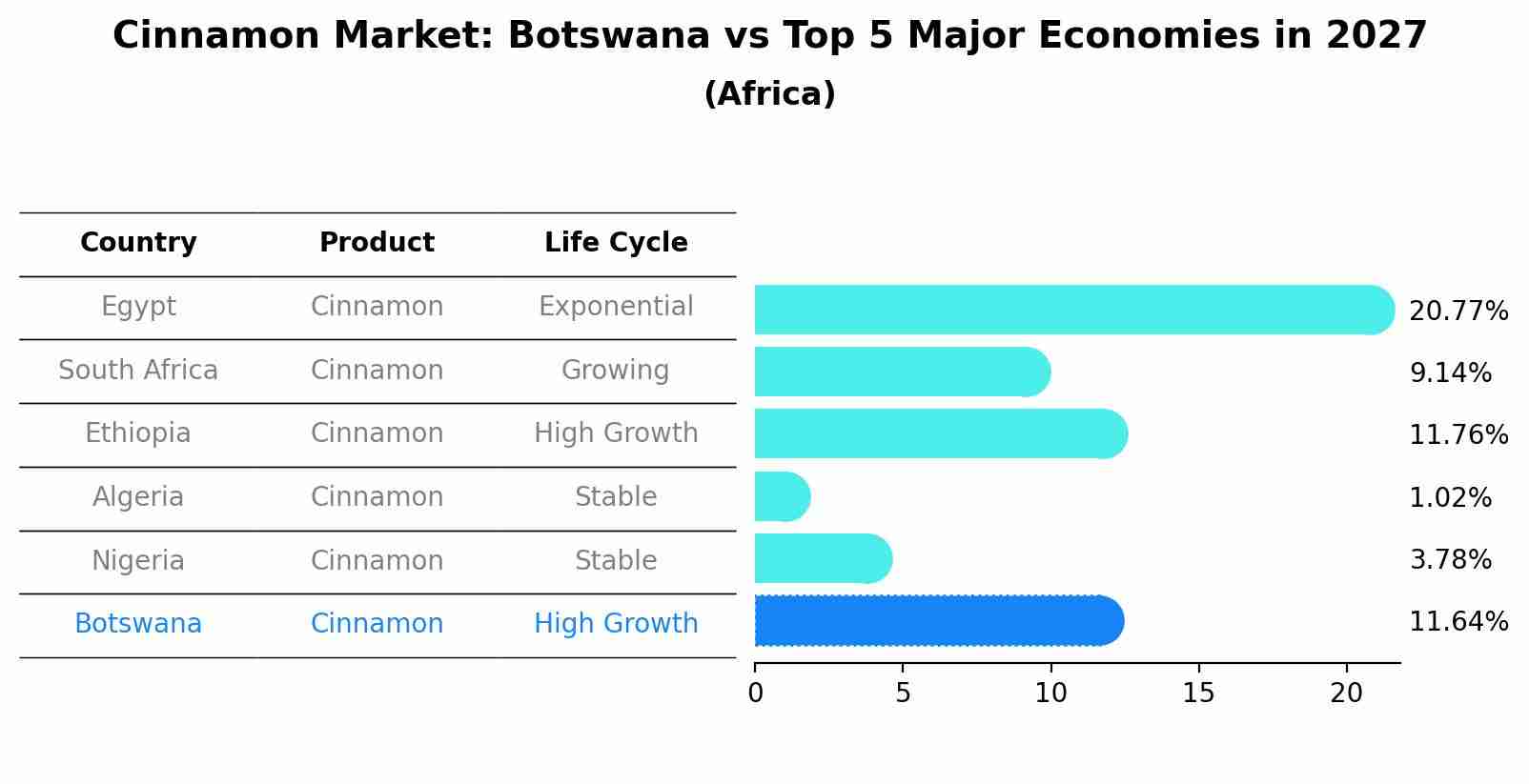 Cinnamon Market: Botswana vs Top 5 Major Economies in 2027 (Africa)
