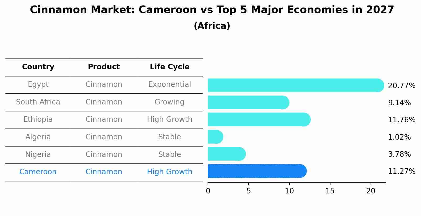 Cinnamon Market: Cameroon vs Top 5 Major Economies in 2027 (Africa)