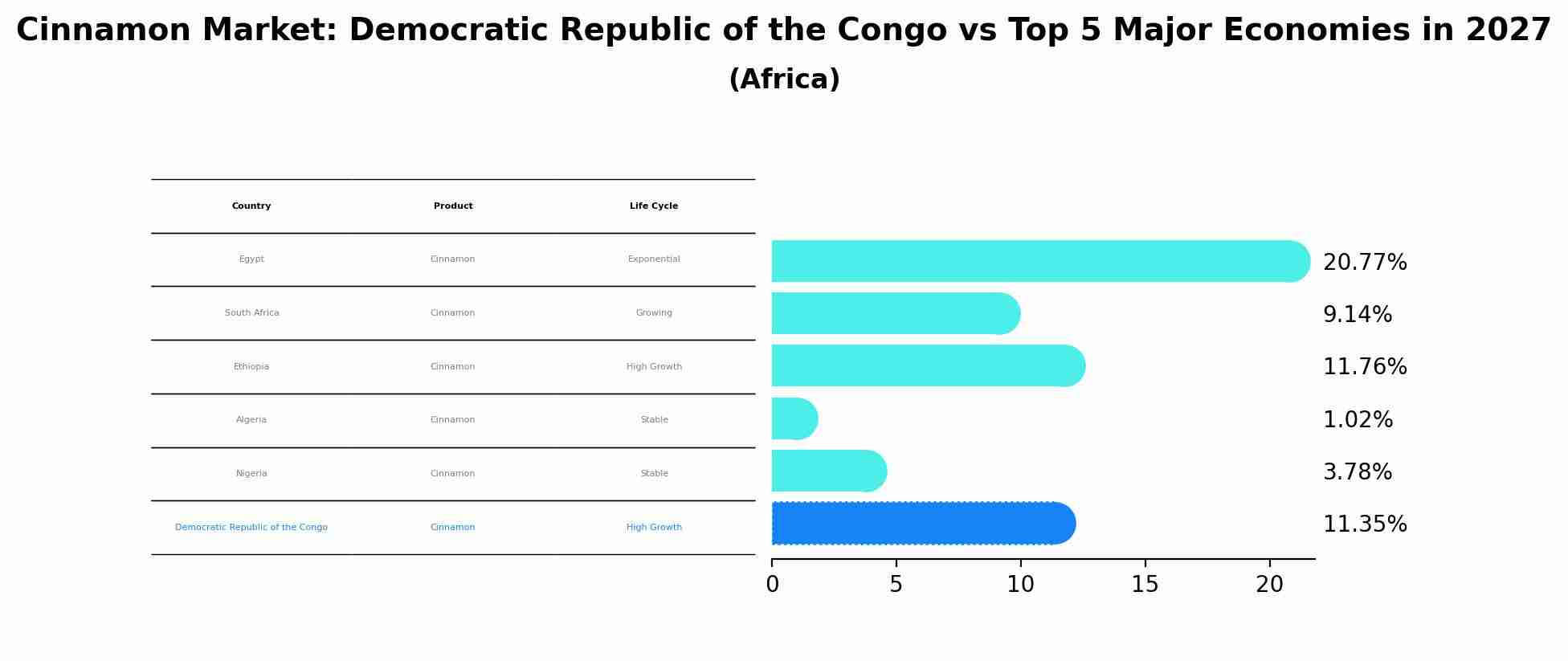 Cinnamon Market: Democratic Republic of the Congo vs Top 5 Major Economies in 2027 (Africa)