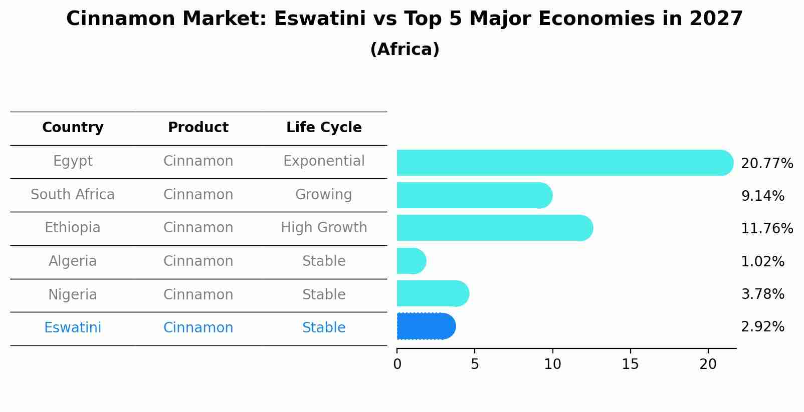 Cinnamon Market: Eswatini vs Top 5 Major Economies in 2027 (Africa)