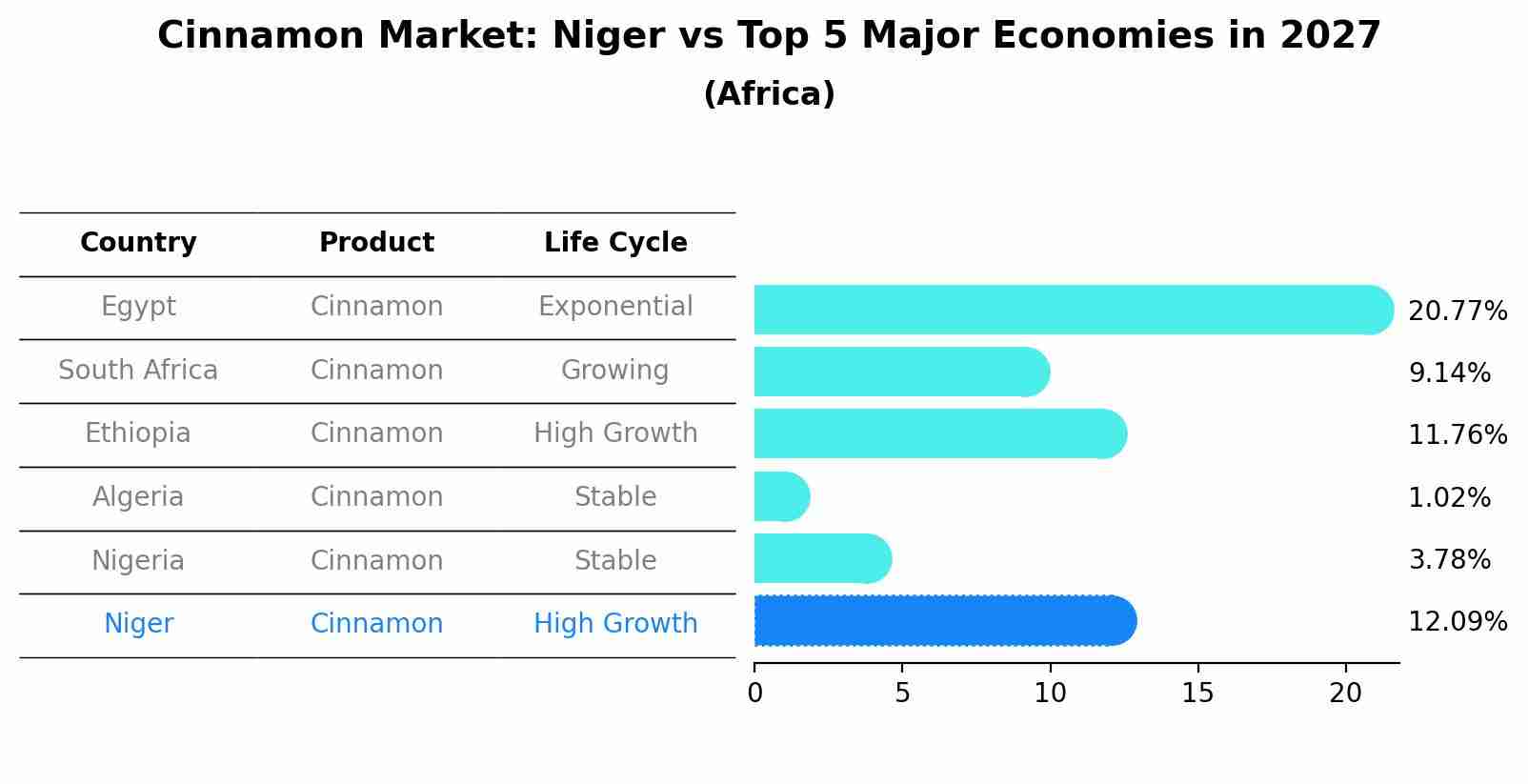 Cinnamon Market: Niger vs Top 5 Major Economies in 2027 (Africa)