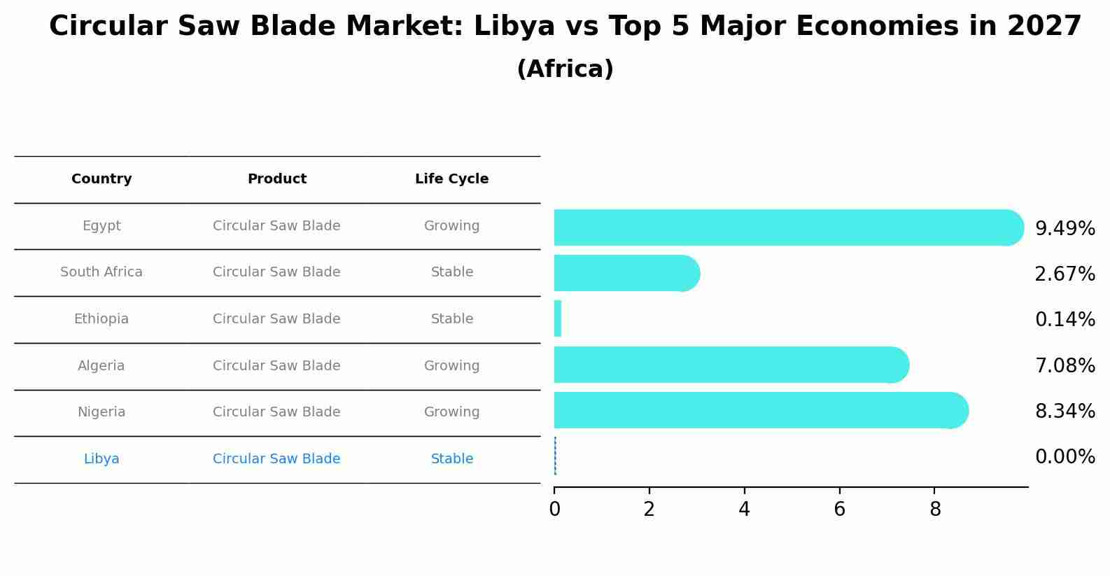 Circular Saw Blade Market: Libya vs Top 5 Major Economies in 2027 (Africa)