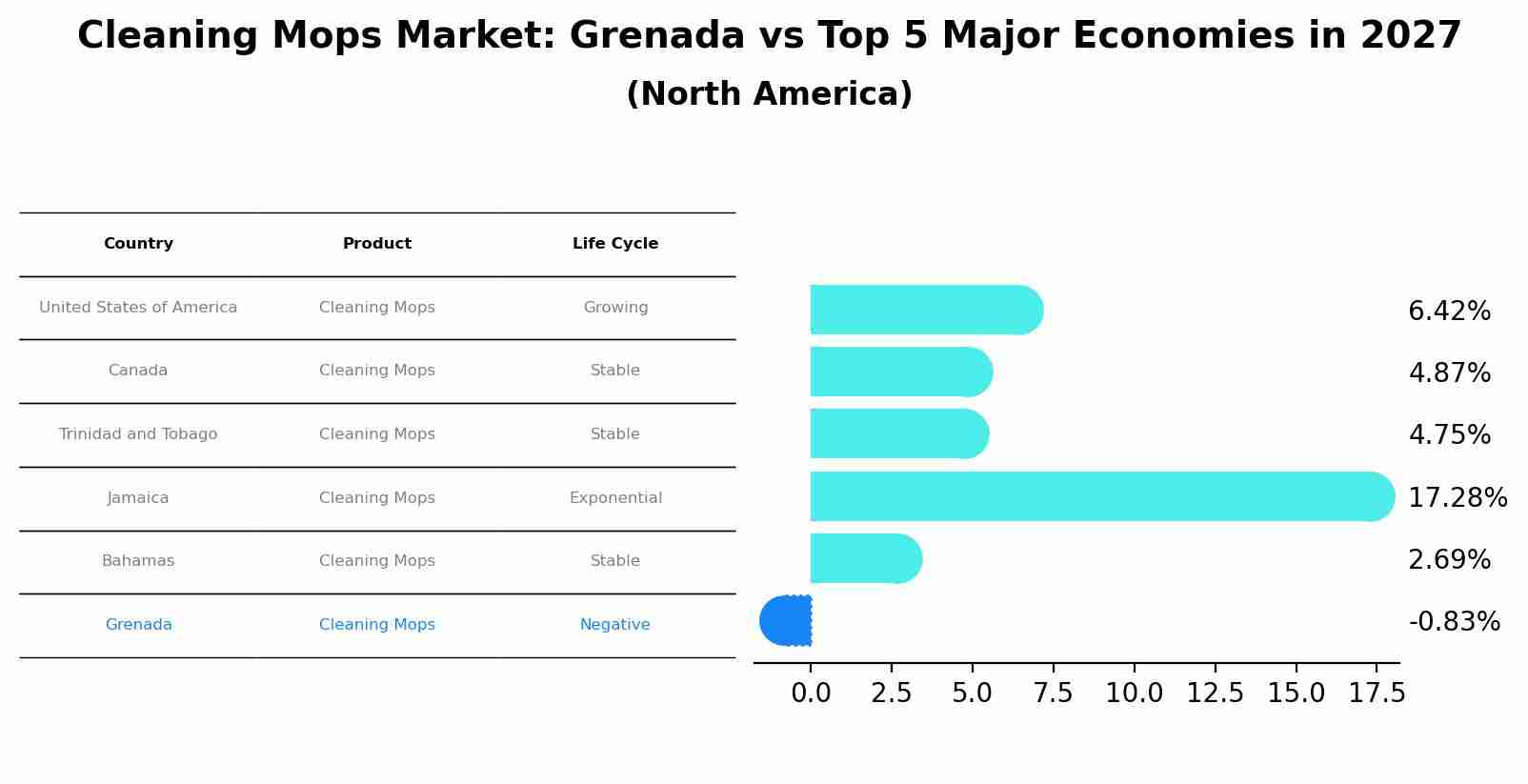 Cleaning Mops Market: Grenada vs Top 5 Major Economies in 2027 (North America)